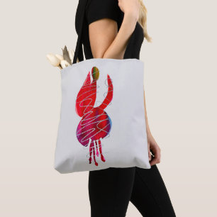 Fuchsia abstracte waterverf floraal tote bag