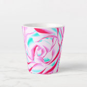Fuchsia and Aqua Floral Design Latte Mok (Voorkant)