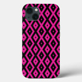 Fuchsia and black diamond Patroon Hoesje-Mate iPho Case-Mate iPhone Case (Achterkant)