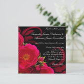 Fuchsia and Black Garden Roos with Swirl Square Kaart (Staand voorkant)