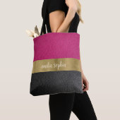 Fuchsia and Black met Gold Tote Bag (Dichtbij)