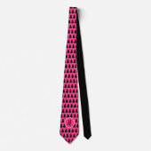 Fuchsia and Black Monogram kerstboom Stropdas (Voorkant)