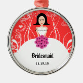 Fuchsia and Coral Wedding Gown Bridesmaid Ornament (Voorkant)