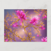 Fuchsia and Gold Florals Briefkaart (Voorkant)