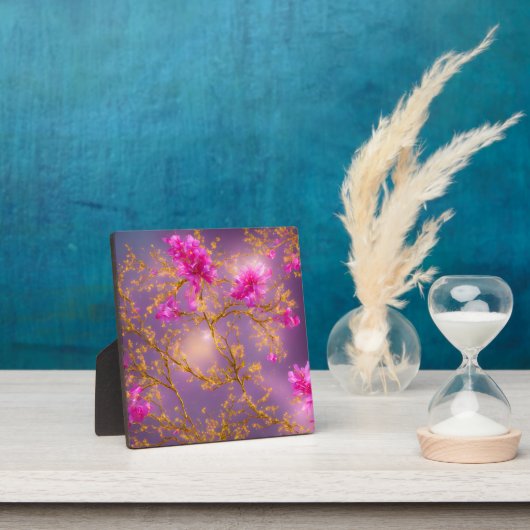 Fuchsia and Gold Florals Fotoplaat (Insitu)