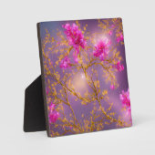 Fuchsia and Gold Florals Fotoplaat (Voorkant)