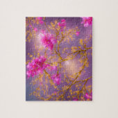 Fuchsia and Gold Florals Legpuzzel (Verticaal)