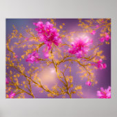 Fuchsia and Gold Florals Poster (Voorkant)