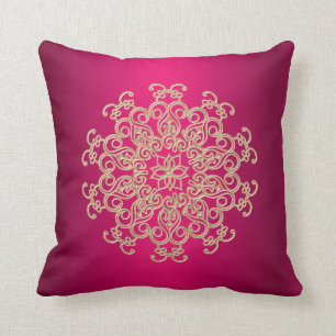 Fuchsia and Gold Indian Style Kussen