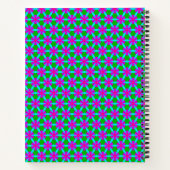 Fuchsia and Green Flower Pattern Notitieboek (Achterkant)