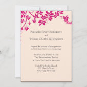 Fuchsia and ivory Wedding Kaart (Voorkant)