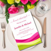 Fuchsia and Lime Green Dinner Rehearsal Kaart