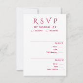 Fuchsia and Lime Green Modern Wedding  RSVP Kaartje (Achterkant)