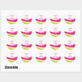 Fuchsia and Lime Green Personalized Wedding Ronde Sticker (Vel)
