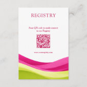 Fuchsia and Lime Green Registry & Honeymoon Fund Informatiekaartje (Voorkant)