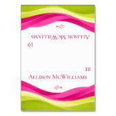 Fuchsia and Lime Green Wedding Place Card-Fish Kaart (Voorkant)