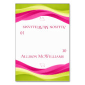 Fuchsia and Lime Green Wedding Place Card-Meat Kaart (Voorkant)