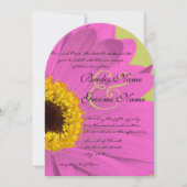 Fuchsia and Limoen Gerber Daisy Wedding Invitation Kaart (Voorkant)