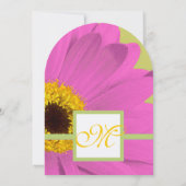 Fuchsia and Limoen Gerber Daisy Wedding Invitation Kaart (Achterkant)