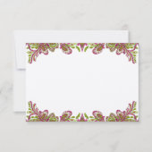 Fuchsia and Limoen Paisley Wedding Invitation Kaart (Voorkant)