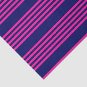 Fuchsia and navy blue vijf strepen patroon tissuepapier (Detail)
