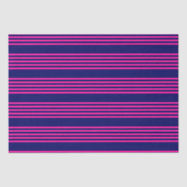 Fuchsia and navy blue vijf strepen patroon tissuepapier