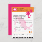 Fuchsia and Oranje Palm Tree Mexico RSVP (Voorkant / Achterkant)