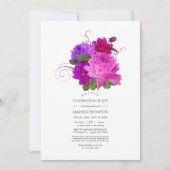 Fuchsia and Paarse Shabby Celebration of Life Kaart (Voorkant)