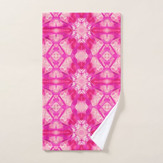 Fuchsia and Pastel Pink Tie Dye Pattern Bad Handdoek (Handdoek)
