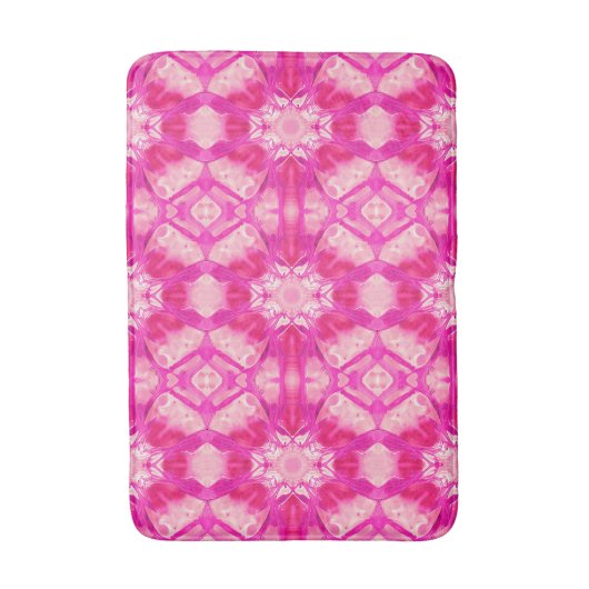 Fuchsia and Pastel Pink Tie Dye Pattern Badmat (Voorkant Verticaal)