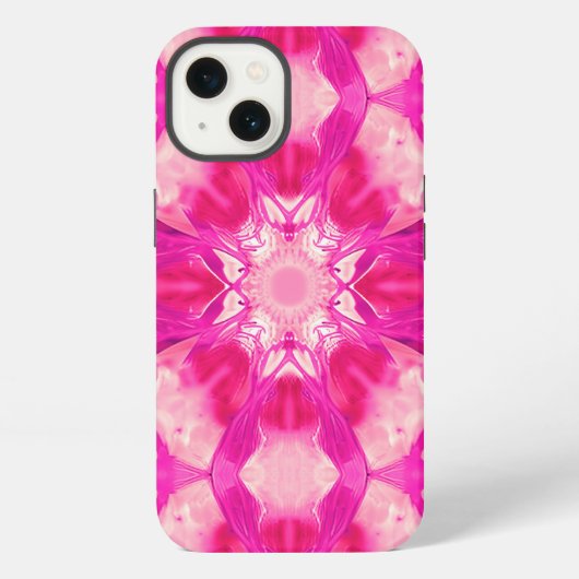 Fuchsia and Pastel Pink Tie Dye Pattern iPhone Hoesje (Achterkant)