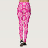 Fuchsia and Pastel Pink Tie Dye Pattern Leggings (Achterkant)