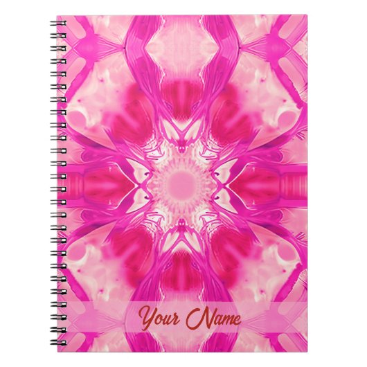 Fuchsia and Pastel Pink Tie Dye Pattern Notitieboek (Voorkant)