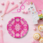 Fuchsia and Pastel Pink Tie Dye Pattern Papieren Bordje (Feest)