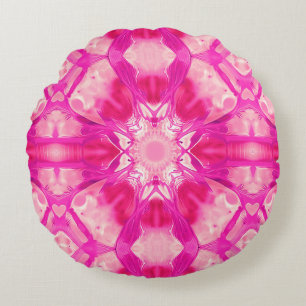 Fuchsia and Pastel Pink Tie Dye Pattern Rond Kussen