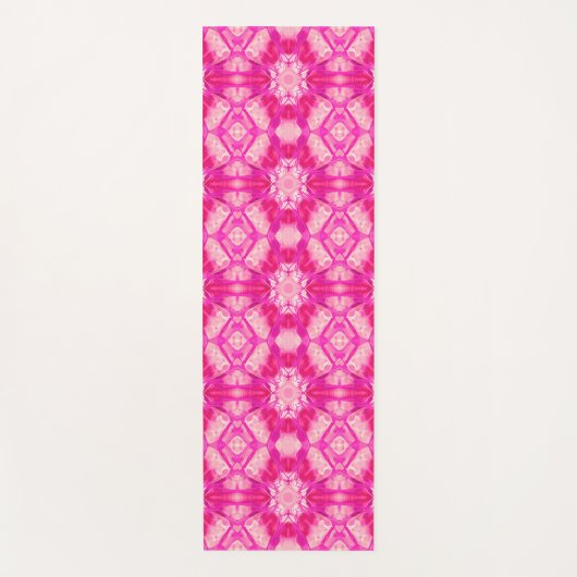 Fuchsia and Pastel Pink Tie Dye Pattern Yogamat (Voorkant)