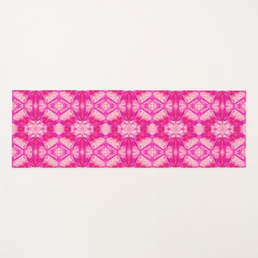 Fuchsia and Pastel Pink Tie Dye Pattern Yogamat (Voorkant (horizontaal))