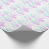 Fuchsia and Turoquoise Leaves Wrapping Paper Cadeaupapier (Hoek)