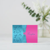 Fuchsia and Turquoise Reception Enclosure Card Informatiekaartje (Staand voorkant)