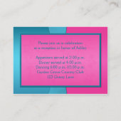 Fuchsia and Turquoise Reception Enclosure Card Informatiekaartje (Achterkant)