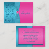 Fuchsia and Turquoise Reception Enclosure Card Informatiekaartje (Voorkant / Achterkant)