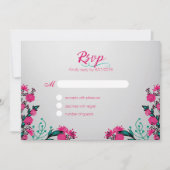 Fuchsia and Turquoise Wedding Rsvp Kaart (Voorkant)