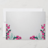 Fuchsia and Turquoise Wedding Rsvp Kaart (Achterkant)