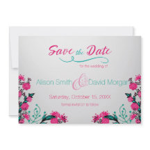 Fuchsia and Turquoise Wedding Save the date
