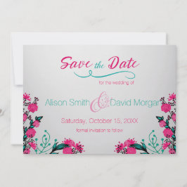 Fuchsia and Turquoise Wedding Save the date