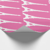 Fuchsia and White Paris wrapping Paper Cadeaupapier (Hoek)