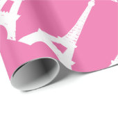 Fuchsia and White Paris wrapping Paper Cadeaupapier (Rol Hoek)