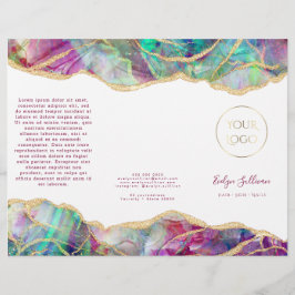 Fuchsia aquamarijn opaal design brochure