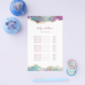 Fuchsia aquamarijn opaal design prijslijst flyer (Enkel)