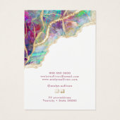 Fuchsia aquamarijn opaal ketting display kaart (Achterkant)